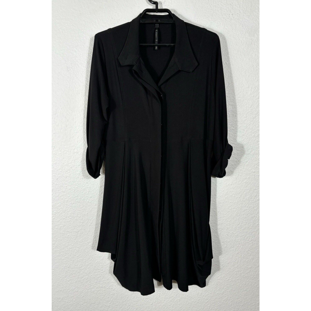 IC by Connie K Mini Dress Tunic Womens Medium Black Polyester Blend